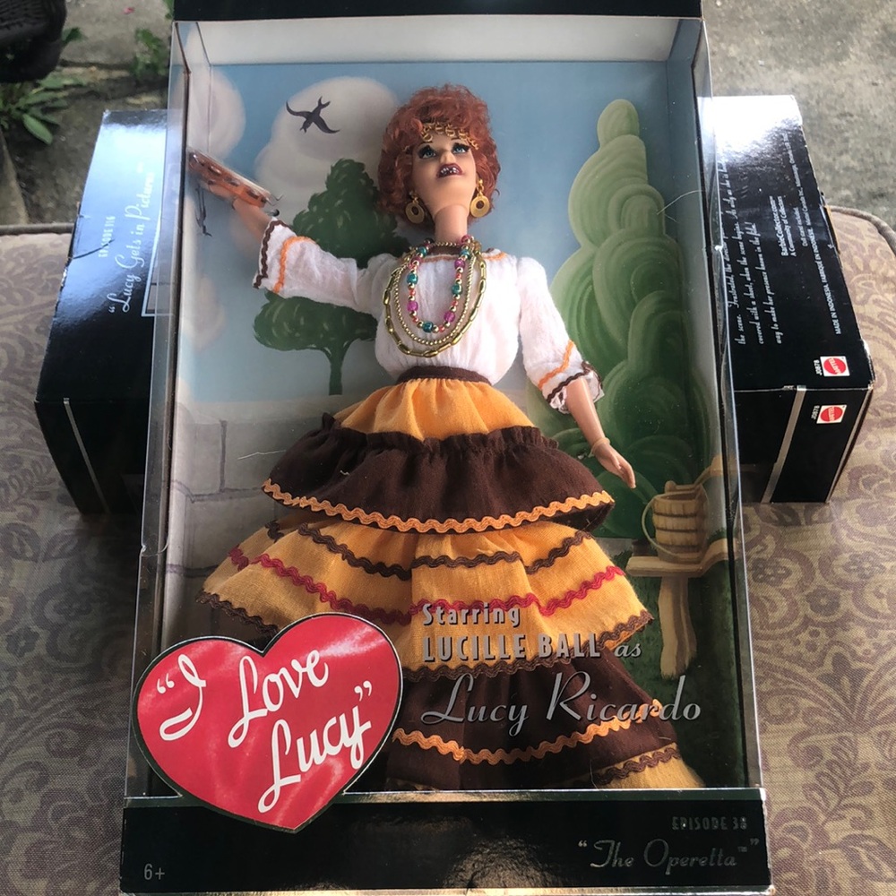 I Love Lucy Doll with Yellow and Brown Skirt